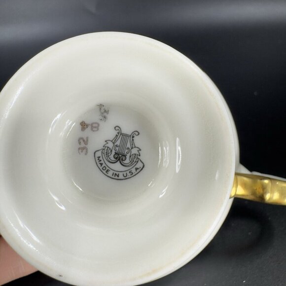 Vintage Castleton China Dolly Madison USA Ivory Pink Rose Teacup And Saucer Set - Picture 6 of 14